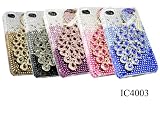 Apple iPhone 4 & 4S Handmade Rhinestone Crystal 3D Peacock Hard Shell Case w/ Screen Protector