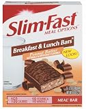 Slim-Fast Meal Options Breakfast and Lunch Bars, Peanut Butter, 1.2-Ounce Bars in 8-Count Boxes (Pack of 8)
