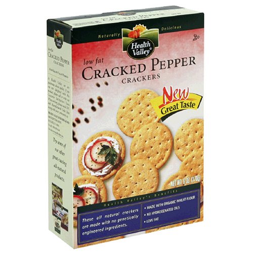 Health Valley Low-Fat Cracker, Cracked Pepper, 6-Ounce Boxes (Pack of 6)