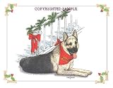 German Shepherd - Christmas Design by Cindy Farmer