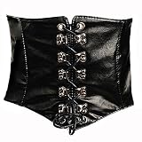 Ultra Wide Black Patent Leather Stretch Cinch Belt