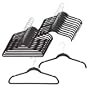 Karen Rhodes 3280 Slim Anti-Slip Velvet Hangers, Black, Set of 24