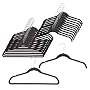 Karen Rhodes 3280 Slim Anti-Slip Velvet Hangers, Black, Set of 24
