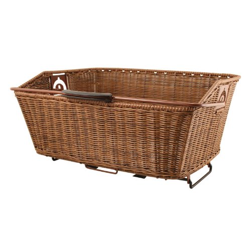 Eleven81 Rattan Style QR Rear Basket Brown, 15 3/4 X 11 3/4 X 7 7/8