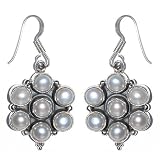 Earring Set for Women Silver Gemstone Jewelry 1.5 inches (erg021)