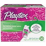 Playtex Personal Cleansing Cloths Singles, Light Fresh Scent 20ct Boxes(Pack of 5)