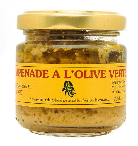 French Tapenade of Green olives 3.5 oz jar Imported all natural by Moulin de la Brague