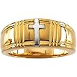 14K Two-Tone Gold Cross Lady's Band