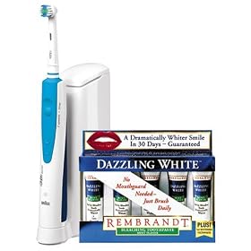 Oral B D17545 3D Excel Pulsating Toothbrush with Bonus Rembrandt Dazzling White Toothpaste