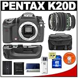 Pentax - Pentax K20D Digital SLR Camera with Pentax SMC DA 18-55mm AL II Zoom Lens + Pentax D-BG2 Battery Grip + 8GB SDHC Card + Spare D-LI50 Battery + Case + Cameta Bonus Accessory Kit