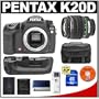 Pentax K20D Digital SLR Camera with Pentax SMC DA 18-55mm AL II Zoom Lens + Pentax D-BG2 Battery Grip + 8GB SDHC Card + Spare D-LI50 Battery + Case + Cameta Bonus Accessory Kit