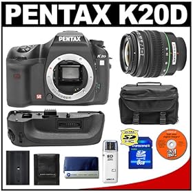 Pentax K20D Digital SLR Camera with Pentax SMC DA 18-55mm AL II Zoom Lens + Pentax D-BG2...