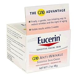 Eucerin Sensitive Facial Skin Q10 Anti-Wrinkle Sensitive Skin Creme, 1.7-Ounce Jars (Pack of 2)