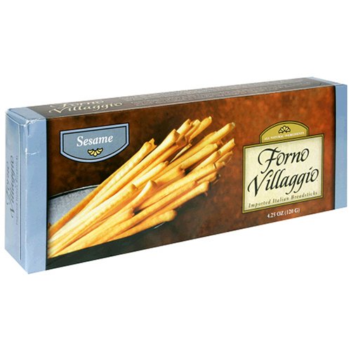 Forno Villaggio Torinese Breadsticks, Sesame, 4.25-Ounce Boxes (Pack of 12) by Forno Villaggio