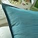 CaliTime Pack of 2 Silky Throw Pillow Covers Cases for Couch Sofa Bed Modern Light Weight Dyed Striped 22 X 22 Inches Teal