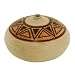 EXP Chic Handcrafted Cream And Chocolate Terracotta Disc Vase With Geometric Design
