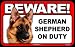 BEWARE Guard Dog on Duty Sign - German Shepherd