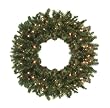 48" Pre-Lit Canadian Pine Artificial Christmas Wreath - Clear Lights