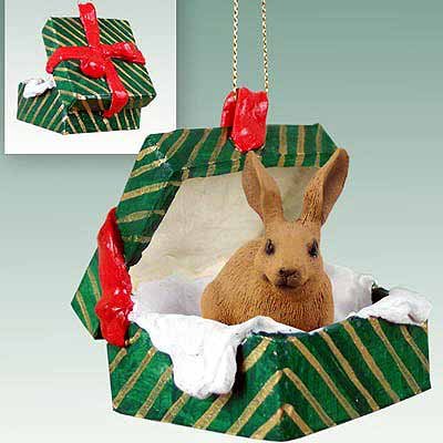Conversation Concepts Rabbit Brown Gift Box Green Ornament Conversation Concepts Rabbit Brown Gift Box Green Ornament