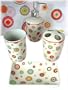 5pc Retro Bath Bathroom Shower Curtain Accessory Set