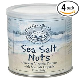 Blue Crab Bay Co. Sea Salt Nuts, 12-Ounces (Pack of 4) by Blue Crab Bay Co.