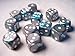 Chessex Dice d6 Sets: Gemini Steel & Teal with White - 16mm Six Sided Die (12) Block of Dice