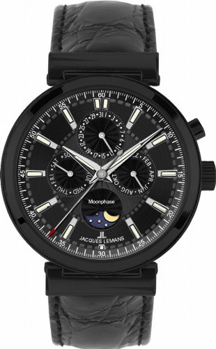 Jacques Lemans Classic Herren-Armbanduhr XL Verona Analog Leder 1-1698C