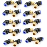 uxcell 10 Pcs Straight Quick Connectors Pneumatic Fittings 6mm x 1/8" PT Male Thread