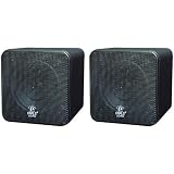 Pyle Home PCB4BK 4-Inch 200-Watt Mini Cube Bookshelf Speaker (Black) (Pair)