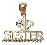 14k Yellow Gold #1 Sister Charm