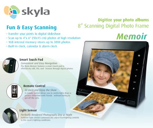 Skyla FS80 Memoir 8-Inch Scanning Digital Photo Frame