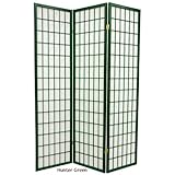 Unique Colors - 6ft. Window Pane Japanese Shoji Screen Room Divider - 4 Sizes Hunter or Lime Green