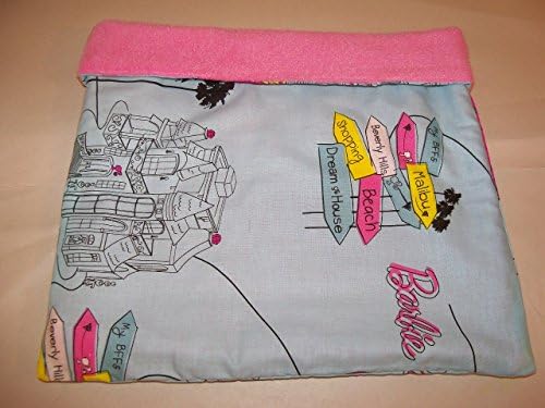 Barbie Print XL Fleece/Cotton Guinea Pig Pouch Bag Cozy Bed Snuggle Ferret Rat 11" x 11''