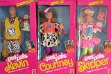 Barbie - Set of 3 PET PALS Skipper Doll, Pet Pals Kevin Doll + Pet Pals Courtney Doll - 1991 Mattel