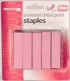 Officemate Breast Cancer Awareness Standard Staples, 105 per  Strip, Pack of 2000, Pink (08923)