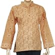 Womens Cotton Short Sleeve Top Shirt Blouse Chikan Embroidery Size M (ctop499)