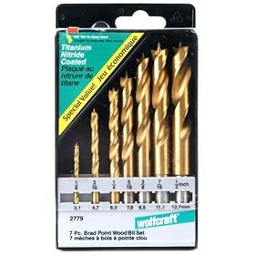 Wolfcraft 2779 7 Piece Titanium Brad Point Drill Bit Set by Wolfcraft