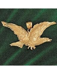 Dazzlers Solid 14k Gold Flying Eagle Charm Pendant Available in three colors from jewelsberry (weights: 12.2 grams only)