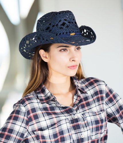 Straw Cowboy Hat for Women with Shapeable Brim