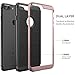 iPhone 7 Plus Case, Kaptron Coated Leather Texture TPU Back with Coated Hard PC Bumper, Durable and Stylish Case for Apple iPhone 7 Plus (2016) (Rose Gold)