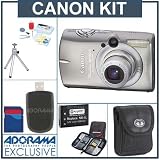 cheap Canon Powershot SD950 IS Digital Elph Camera Silver Kit with 4GB SD Memory Card, Spare NB-5LType Lithium-ion Battery, Camera Case, USB 2.0 SD Card Reader, Table Top Tripod, Digital Memory Wallet(4), Professional Lens Cleaning Kit