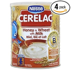 Nestle Cerelac, Honey and Wheat with Milk, 14.11-Ounce Cans (Pack of 4)