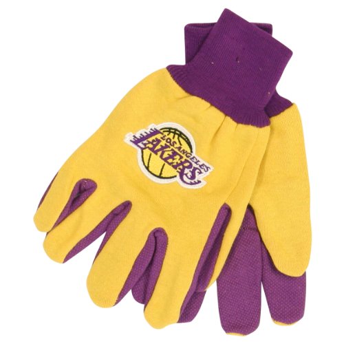 Los Angeles Lakers Jersey 2-Tone Gloves (One Size Fits Most Ages 13+) - Yellow / Purple