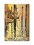 Venise Et Le Lido Venice Italy Advertising Poster Artwork Reproduction Fridge Magnet