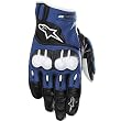 Alpinestars Octane S-Moto Men's Leather Street Racing Motorcycle Gloves w/ Free B&F Heart Sticker Bundle - Blue