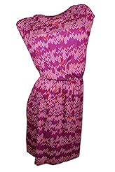 Chevron Print Elasticized   Waistline Cotton/Rayon  Dress