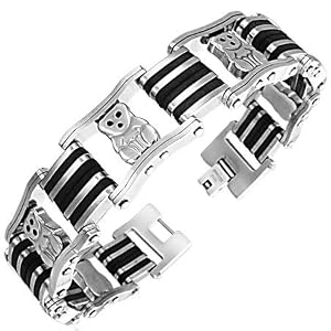 Edelstahl Kautschuk Herren Armband AB-CBB081