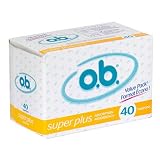 o.b. Super Plus Absorbency, Tampons 40-Count Boxes (Pack of 3)