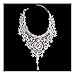Lefinis Bridal Girl Gothic Rose Flower Braided White Lace Beads Choker Necklace