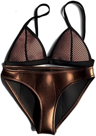 MRXYY Women's New Fashion Bright Mesh Wet Suit Neoprene Monokini Bikini swimsuit